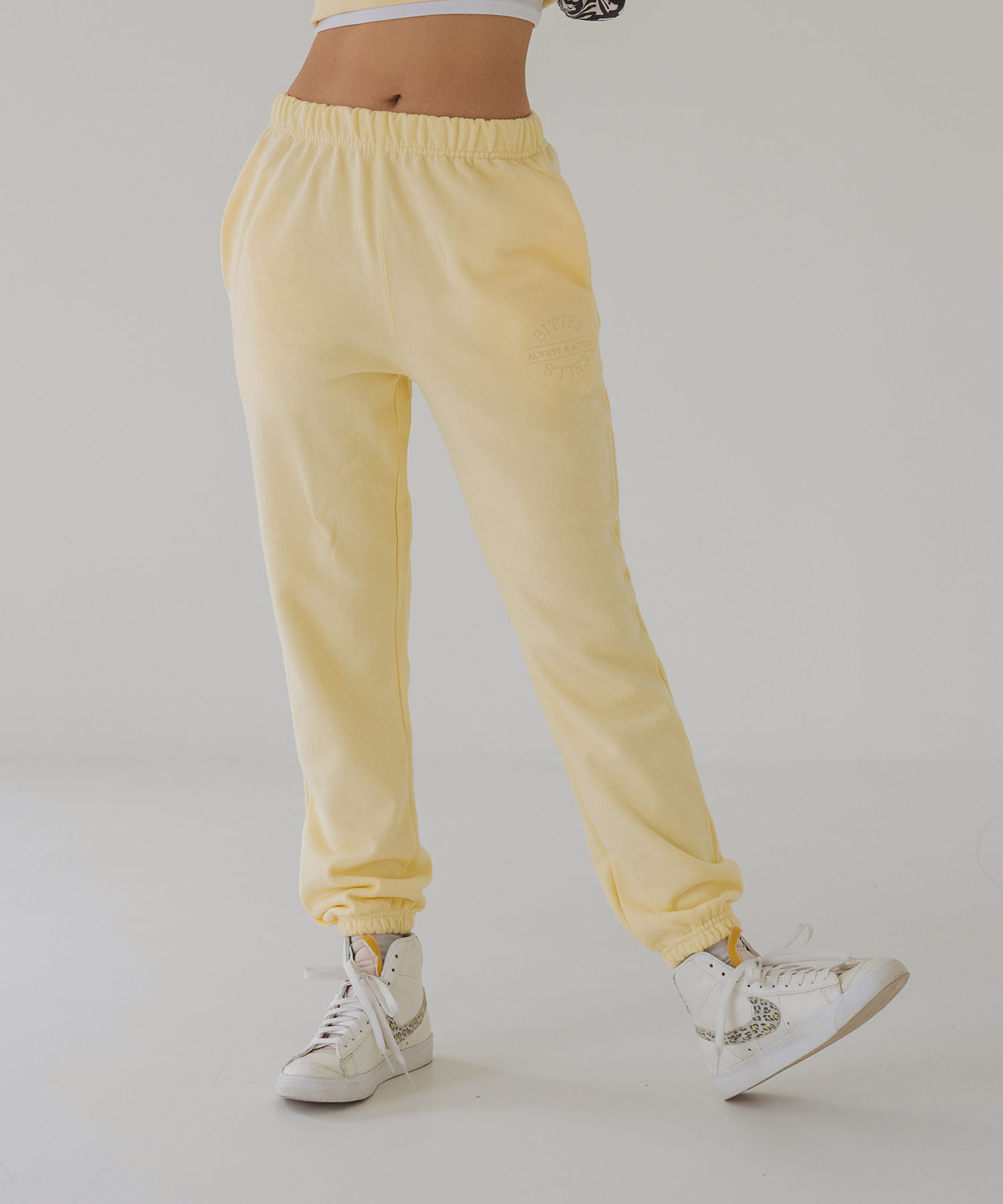 Basic Jogger Pants-Lemon