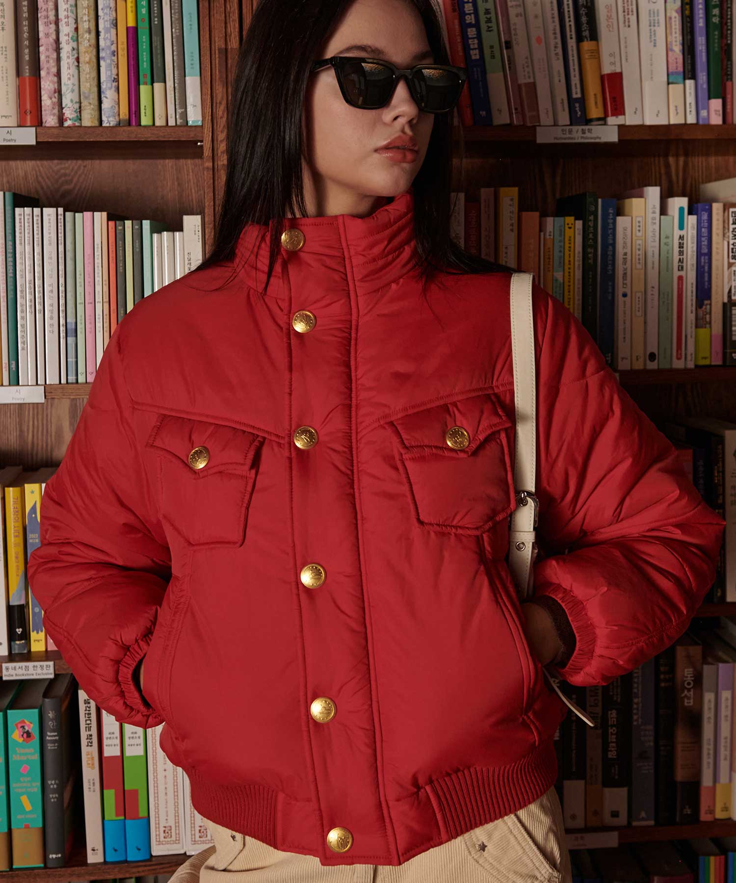 Eden Puffer Jacket-Red