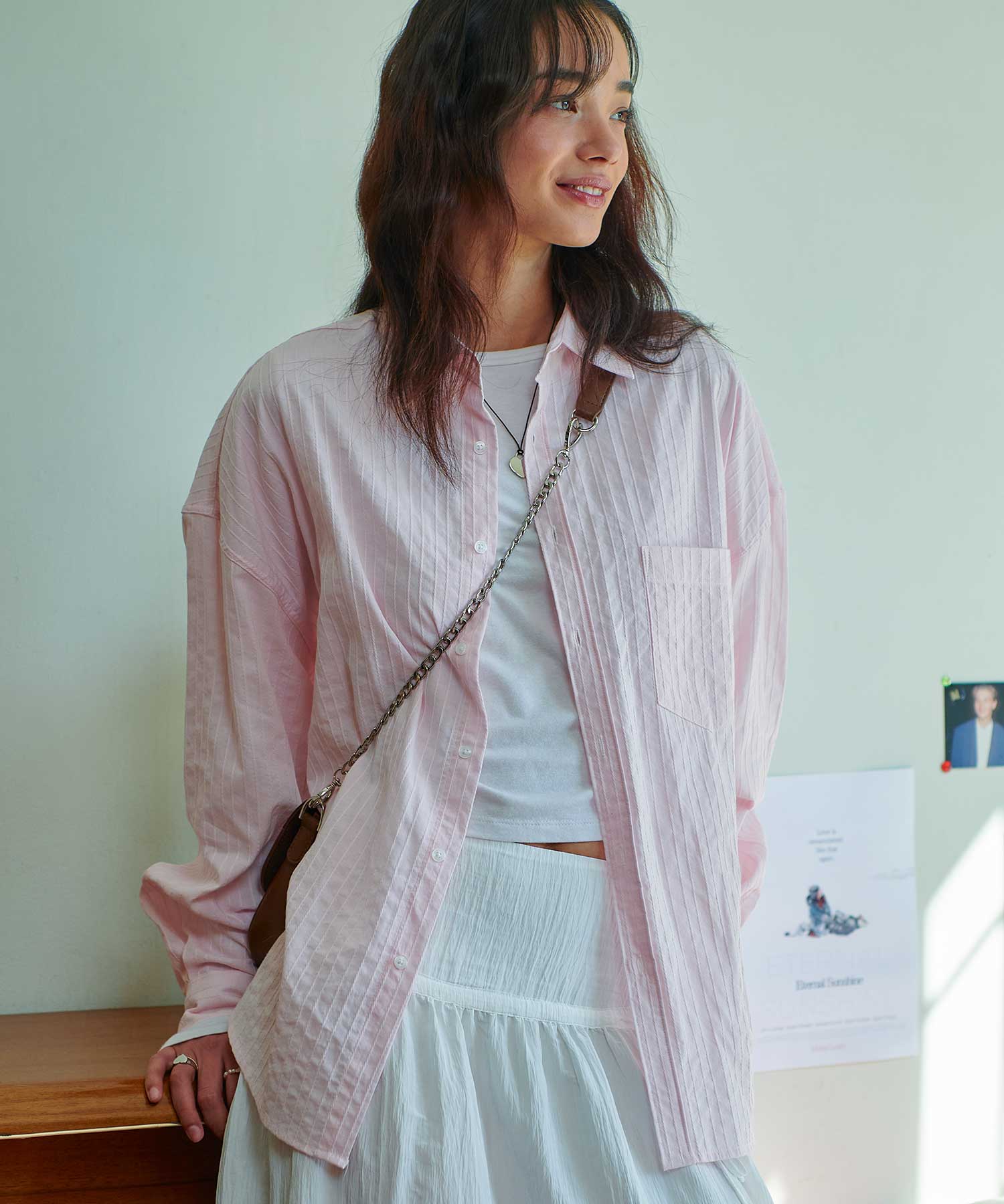 Lily Overfit Shirt-Pink