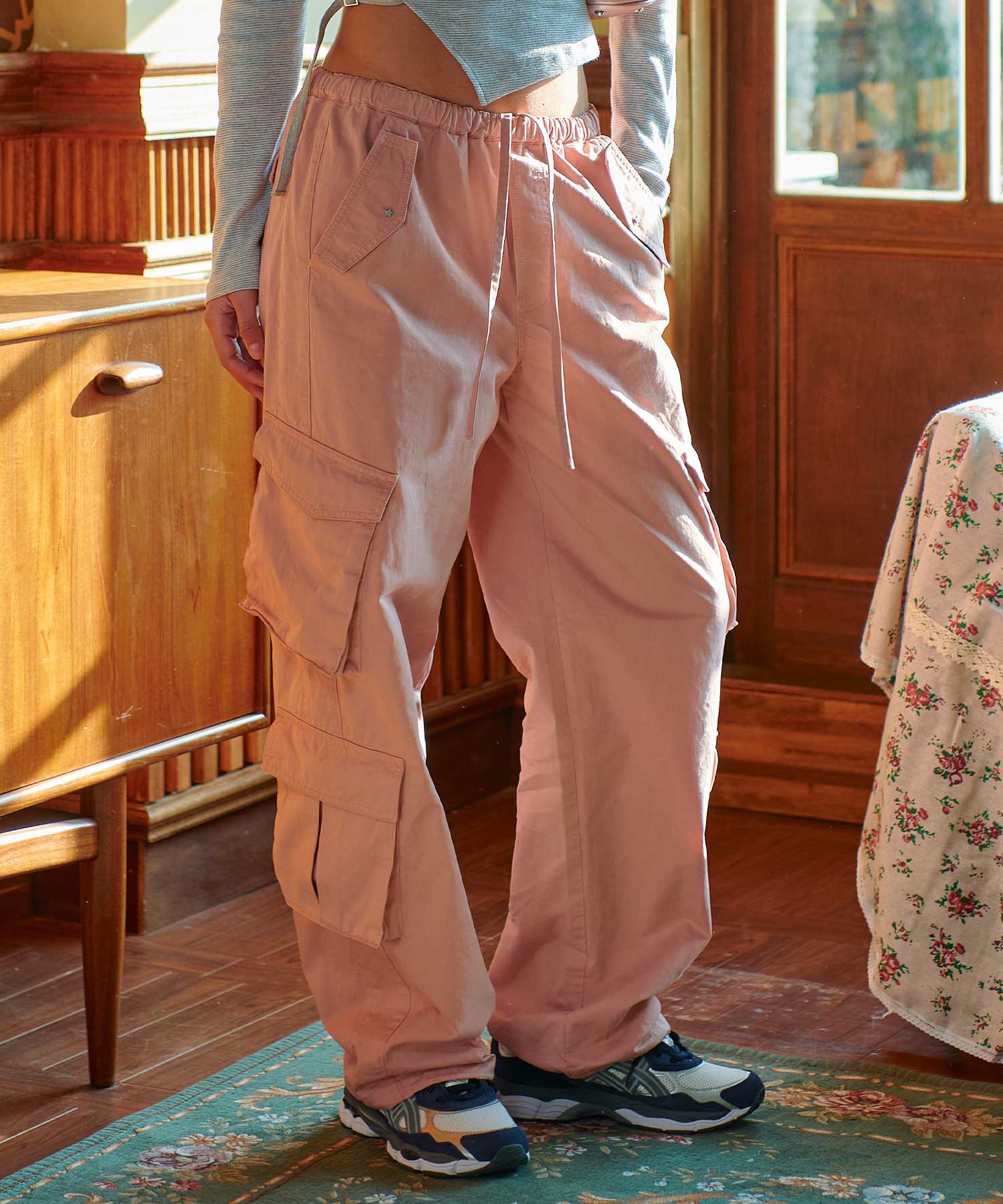 Molly Cargo Pants-Pink
