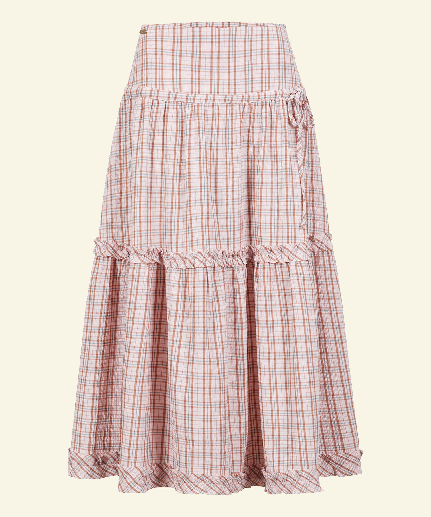 Maggie Check Cancan Skirt-Pink